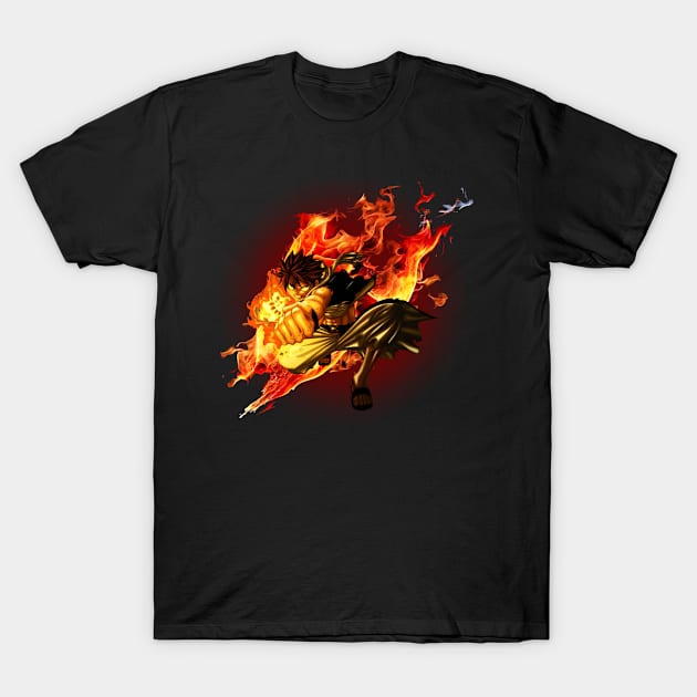 Flaming Natsu T-Shirt by feimyconcepts05